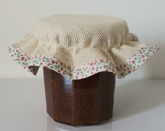 Decoration for jam jar to embroider, creative haberdashery, decorative headdress, pot top hat, jar lid embroidery