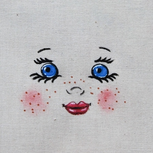 Face, figure, head of baby doll for textile creation DIY rag doll, model for making fabric doll, DIY