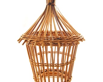 Vintage wicker bird cage Boho chic basketry decoration