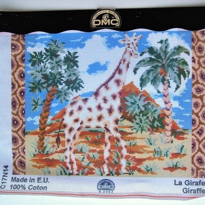 Canevas tapisserie DMC, motif girafe tigre ou bateau modèle à broder Girafe