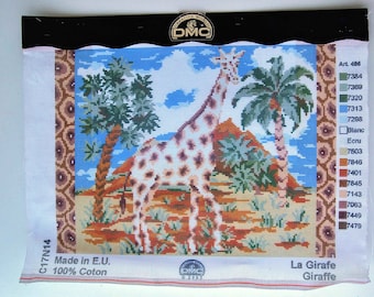 Canevas tapisserie DMC, motif girafe tigre ou bateau modèle à broder