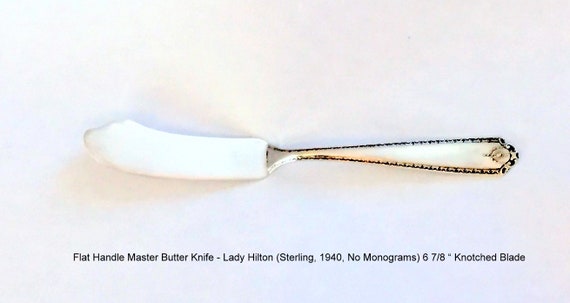 Kirk Rose Butter Spreader Flat Handle /"B/" Monogrammed Sterling Silver Flatware