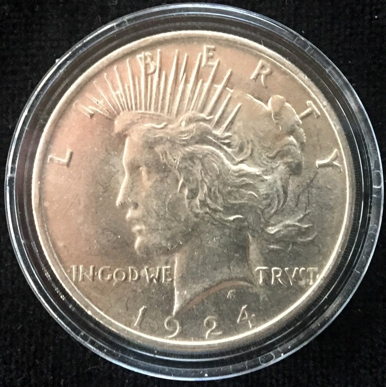 90/% Silver U S Silver Dollar Philadelphia 1924 Peace Dollar Ungraded No Mint Mark