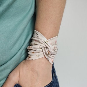 Boho Blumen Twist Handgelenk Manschette Armband Handgelenk Wickelarmbänder Mode Handgelenk Manschette Jugendliche Handgelenk Tattoo Cover Stoff Schmuck Narbe Cove