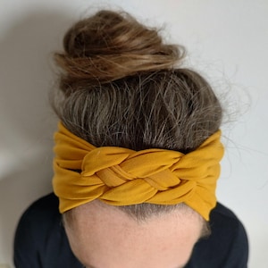 Adult chunky Sailor Knot Headband, Mustard Adult Soft and Stretchy Turban headband, Headband for women teen, Woman’s Headband