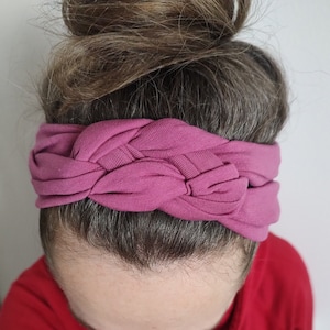 Adult chunky Sailor Knot Headband, Solid Mauve Adult Soft and Stretchy Turban headband, Headband for women teen, Woman’s Headband