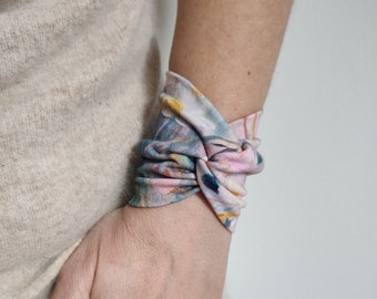 Floral Meadow At Dawn Twist Wrist Cuff Bracelet Wrist Wrap Bracelets Fashion Wrist Cuff Teens Wrist Tattoo Cover Fabric Jewelry scar cove