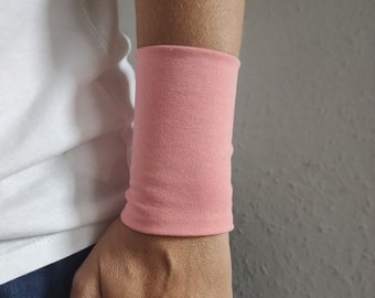 Gold Wide Wrist Cuff Bracelet, Golden Jersey Wrist Tattoo Cover up ...