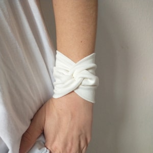 Cream Twist Wrist Cuff Bracelet Ecru Wrist Wrap Bracelets Fashion Accessory Women Pink Wrist Cuff Teens Wrist Tattoo Cover Up Fabric Jewelry