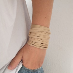 Beige Wrist Cuff Bracelet, Wrap Bracelet, Beige Cuff Bracelet, Cotton Bracelet, Wrist Tattoo Cover Up, Wrist Covers, Wristband Scar Cover