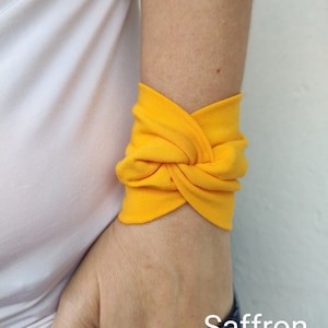 Saffron Twist Wrist Cuff Bracelet Wrist Wrap Bracelets Fashion Accessory Women Wrist Cuff Teens Wrist Tattoo Cover Fabric Jewelry scar cove