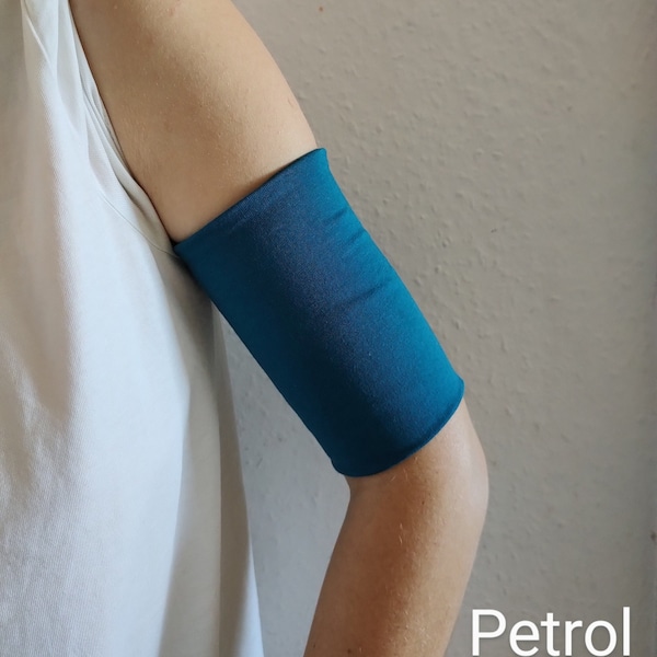 Petrol Wide Armband Cuff Bracelet, Jersey Bicep Tattoo cover up Bracelets, Women's Accessories, Adult Fabric Biceps Cuff Teens Wrist wrap