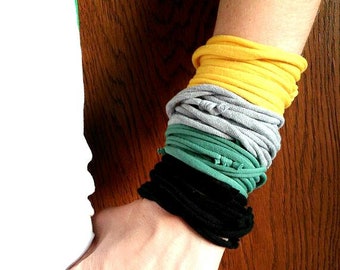 Yellow and Gray Wrist Cuff Bracelet, Funky Wrist Cuffs - Ancient Gods Collection