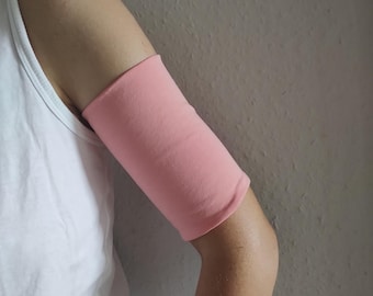 Perzikkleurige brede armband manchetarmband, jersey biceps tattoo cover-up armbanden, damesaccessoires, stoffen bicepsmanchet voor volwassenen, tienerpolswrap