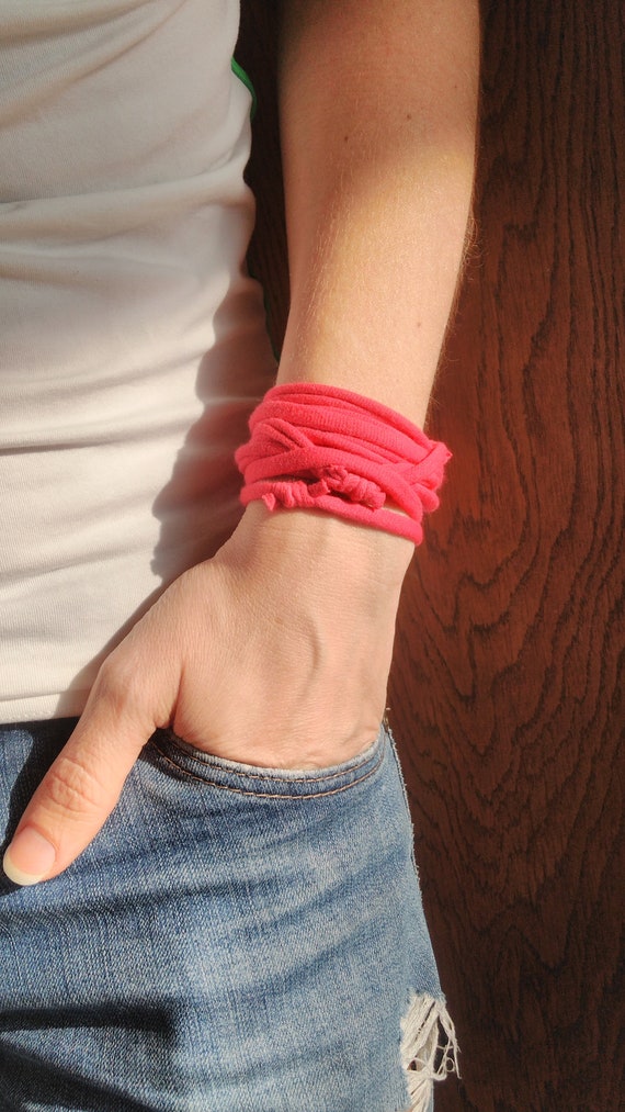Red Bracelet Man Yarn Bracelet Man Fabric Bracelet Cotton Wrist Wrap Tshirt Bracelet Jersey Girl Yoga Accessories Fabric Cuff Bracelet Etsy