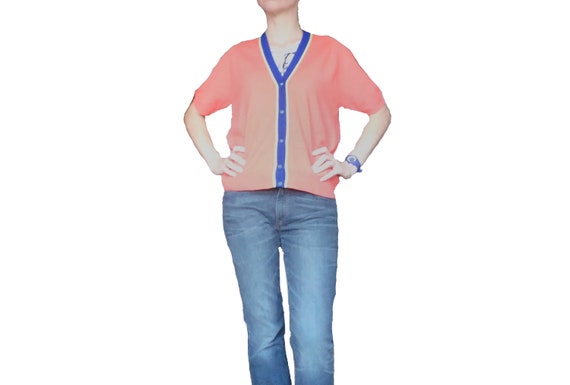 60's Varsity Sweater, Summer Knit, 60s Couture Top