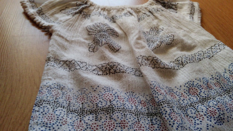 Off The Shoulder Top Butterfly Top Girls Loose Fit Top Kids Short Sleeve Top Mexican Elastic Neck Blouse Summer Top with Dotted Print