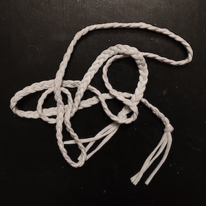 Cinturón de algodón gris tejido, cinturón de algodón trenzado, cuerda tejida a medida, cinturón bohemio, cinturón con borlas para atar, cinturón de algodón versátil, jersey acogedor