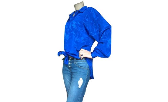 Silky Blouse, Slouchy Long Sleeve Shirt Funky Coba