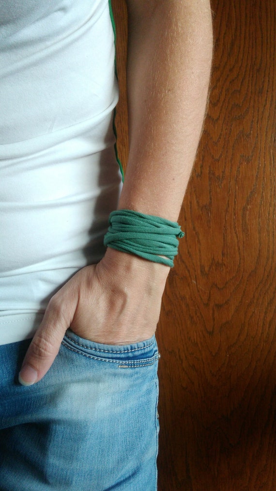 Jade Green Bracelet, Minimalist Rope Bracelet, Upcycled Bracelet