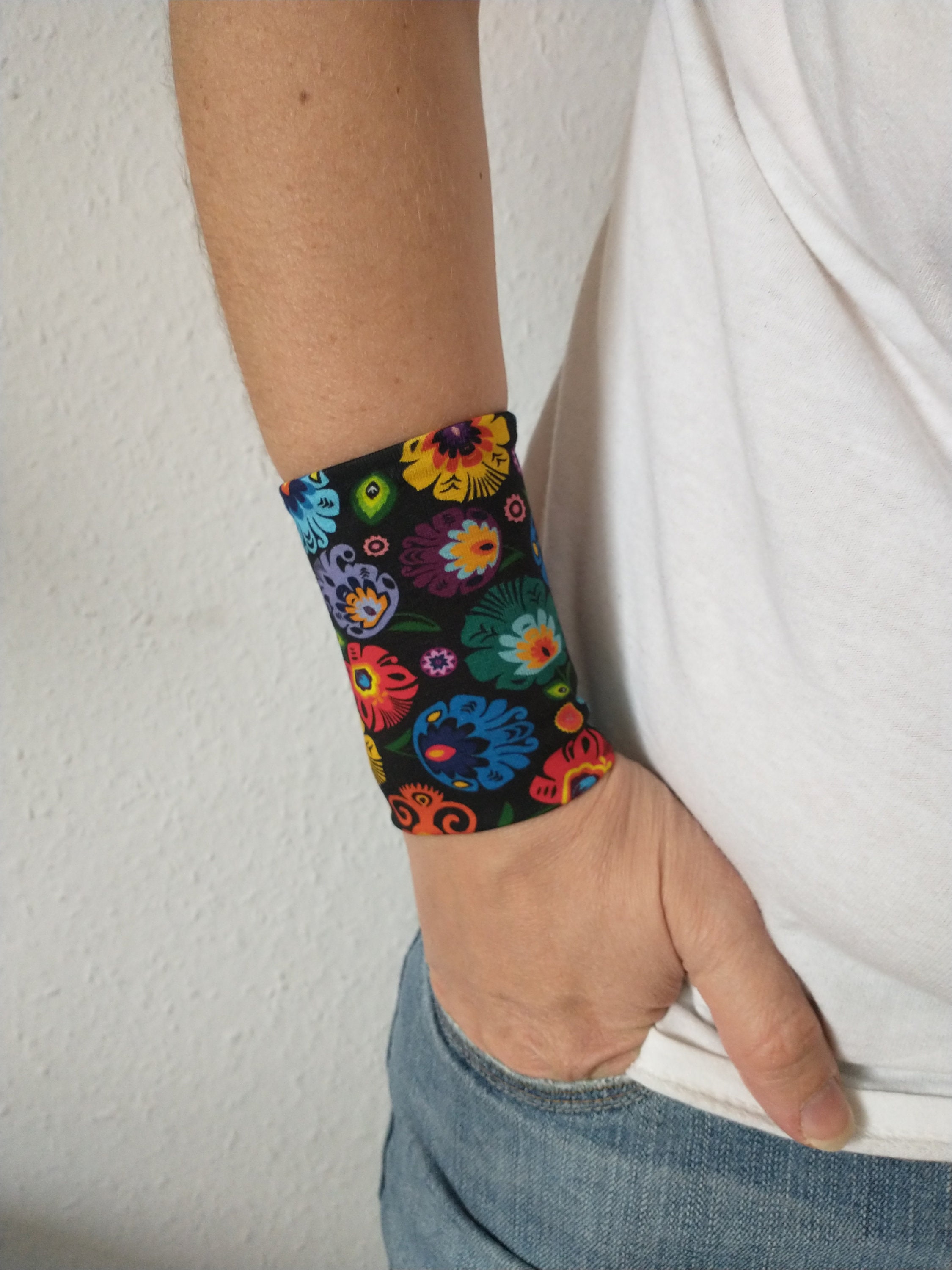 Folclore Wide Wrist Cuff Bracelet Jersey Wrist Tattoo Cover - Etsy Canada Folclore Wide Wrist Cuff Bracelet Jersey Wrist Tattoo Cover - Etsy Canada