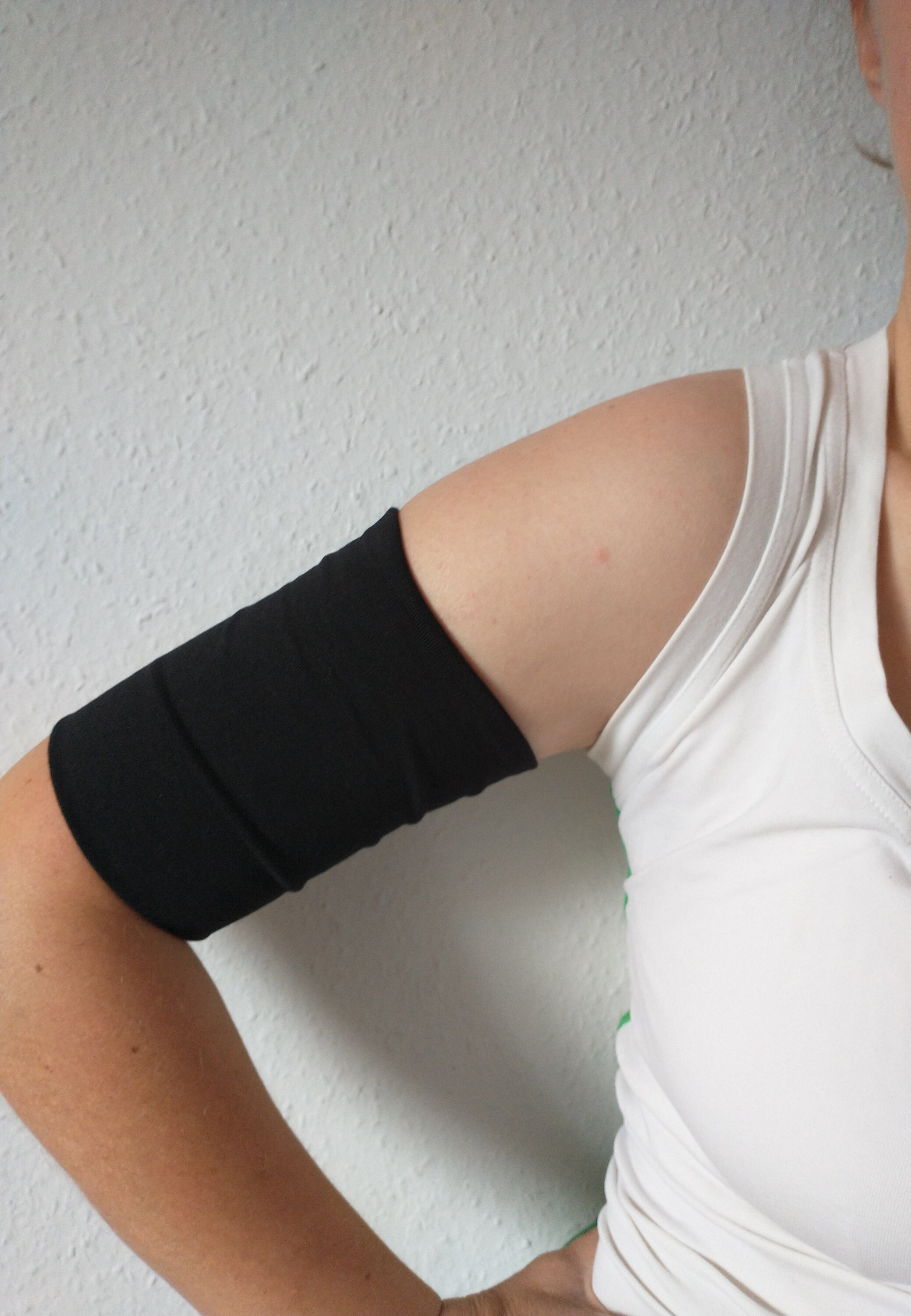 Black Wide Armband Cuff Bracelet Jersey Bicep Tattoo Cover up Etsy UK