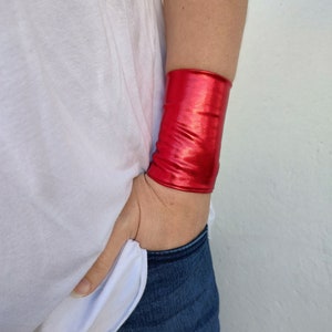 Gold Wide Wrist Cuff Bracelet, Golden Jersey Wrist Tattoo Cover up ...