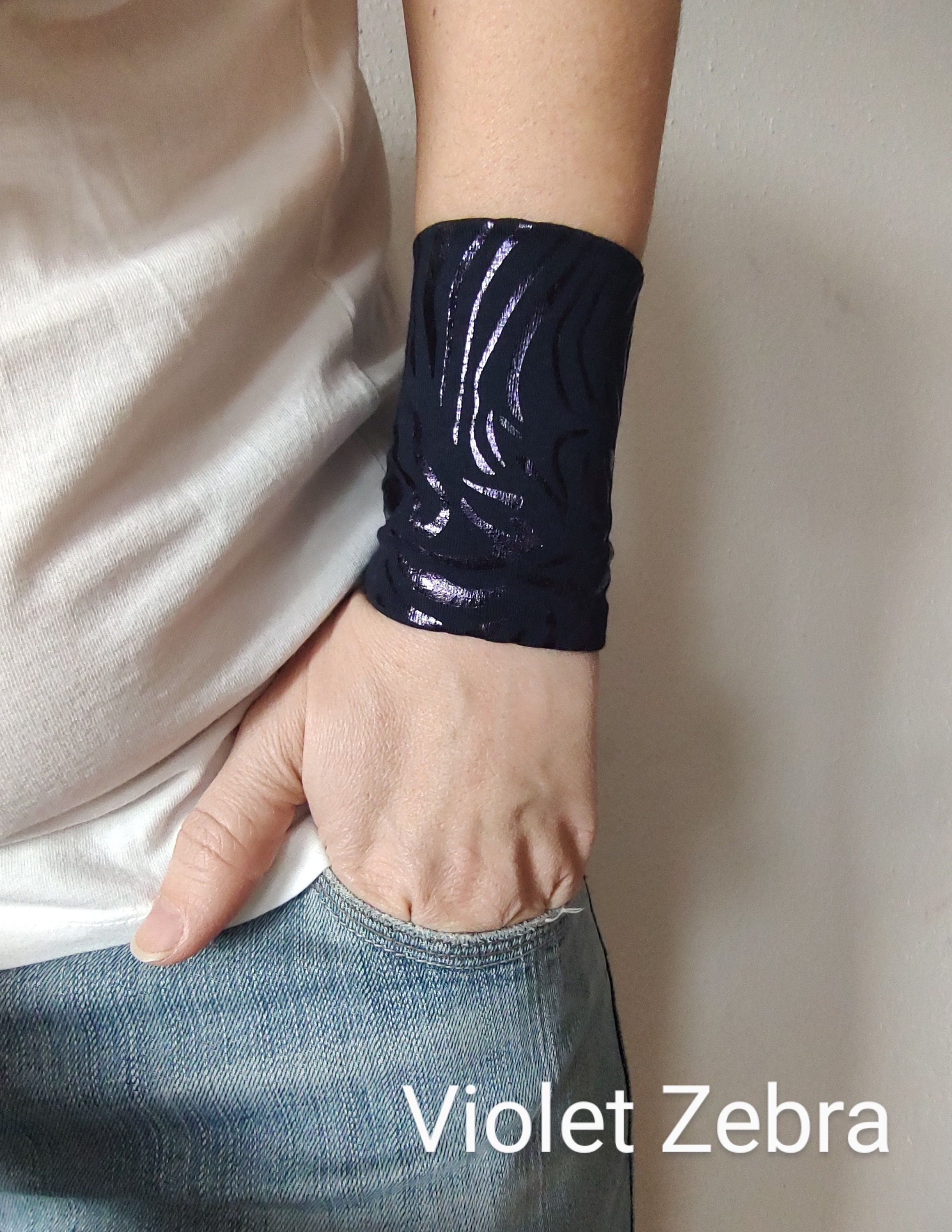Silver Lightning Bolts Wide Wrist Cuff Bracelet Jersey Wrist - Etsy UK