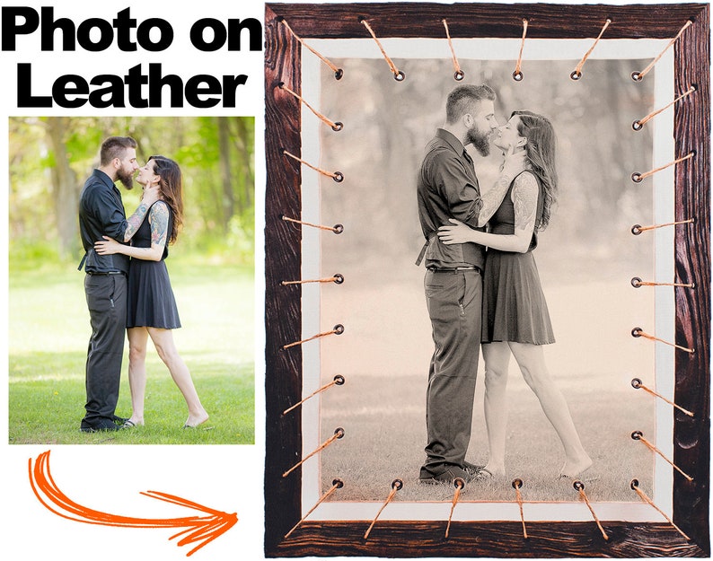 3rd Anniversary Gift For Men Leather Anniversary leather engraved wedding photo 3rd anniversary gift for women 3rd couple Personalized