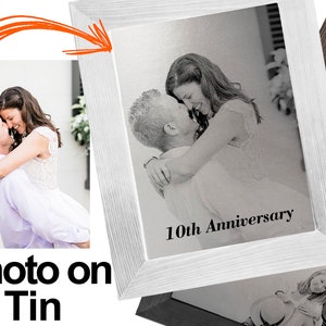 10 Year Anniversary Gifts for Men - Your Photo on Aluminum - Personalized