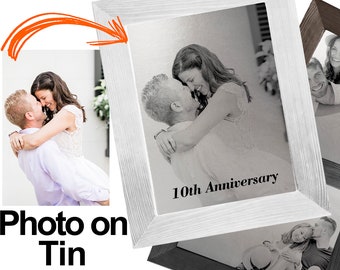 10 Year Anniversary Gifts for Men - Your Photo on Aluminum - Personalized