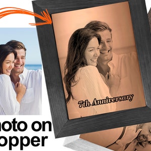 7 Year Anniversary - Your Photo on Copper - Personalized