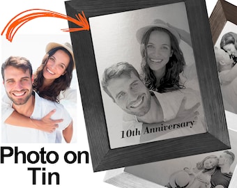 Tin Anniversary Gift 10 Year - Your Photo on Tin