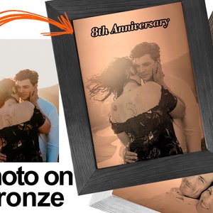 Bronze Anniversary 8th Gift - Your Photo on Bronze