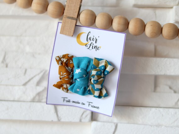 Lot De 3 Nœuds Bebe Au Choix Barrette Clip Anti Glisse Ou Etsy