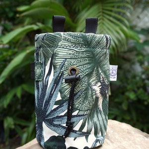 Tropical Greens Chalk Bag with Brush Holder for bouldering or climbing