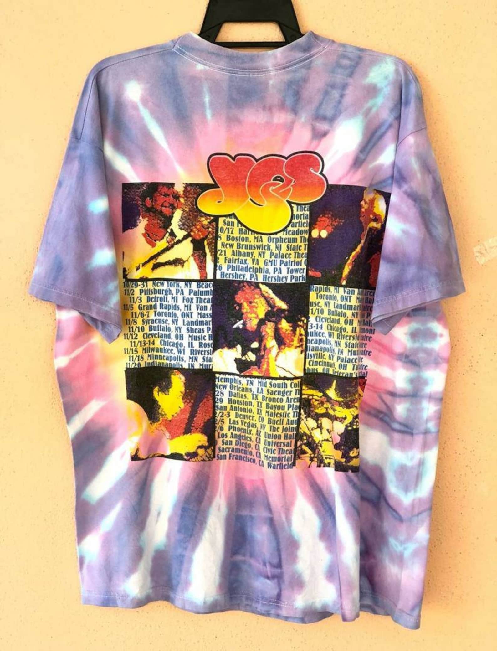 Vintage 90s Yes Classic Rock Band Tye Dye Rare T Shirt Etsy