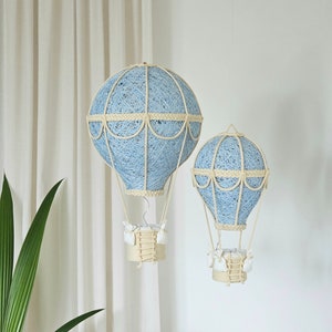 Baby night light, Blue hot air balloon, Set in two size image 2
