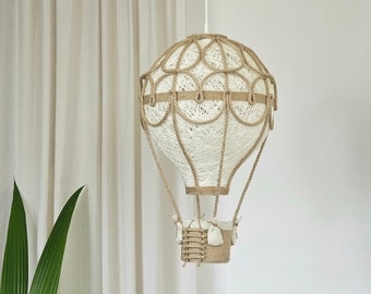 Lámpara de globo aerostático, luz de habitación para niños con globo aerostático, guardería con globo aerostático, luz de bombilla, luz LED, pantalla de globo aerostático, luz nocturna para bebés