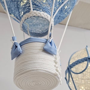 Luz de noche para bebé, globo aerostático azul y blanco, juego en dos tamaños imagen 7