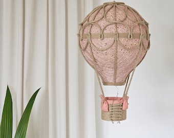 Dusty Pink Night Ligh Hot Air Balloon, Hot Air Balloon Lamp, Air Balloon Nursery , LED Light, Air Balloon Decoration