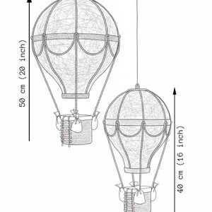 Baby night light, Beige hot air balloon, Set in two size image 11