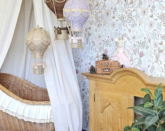 Handmade Hot Air Balloon Set | Linen & Jute Nursery Mobile
