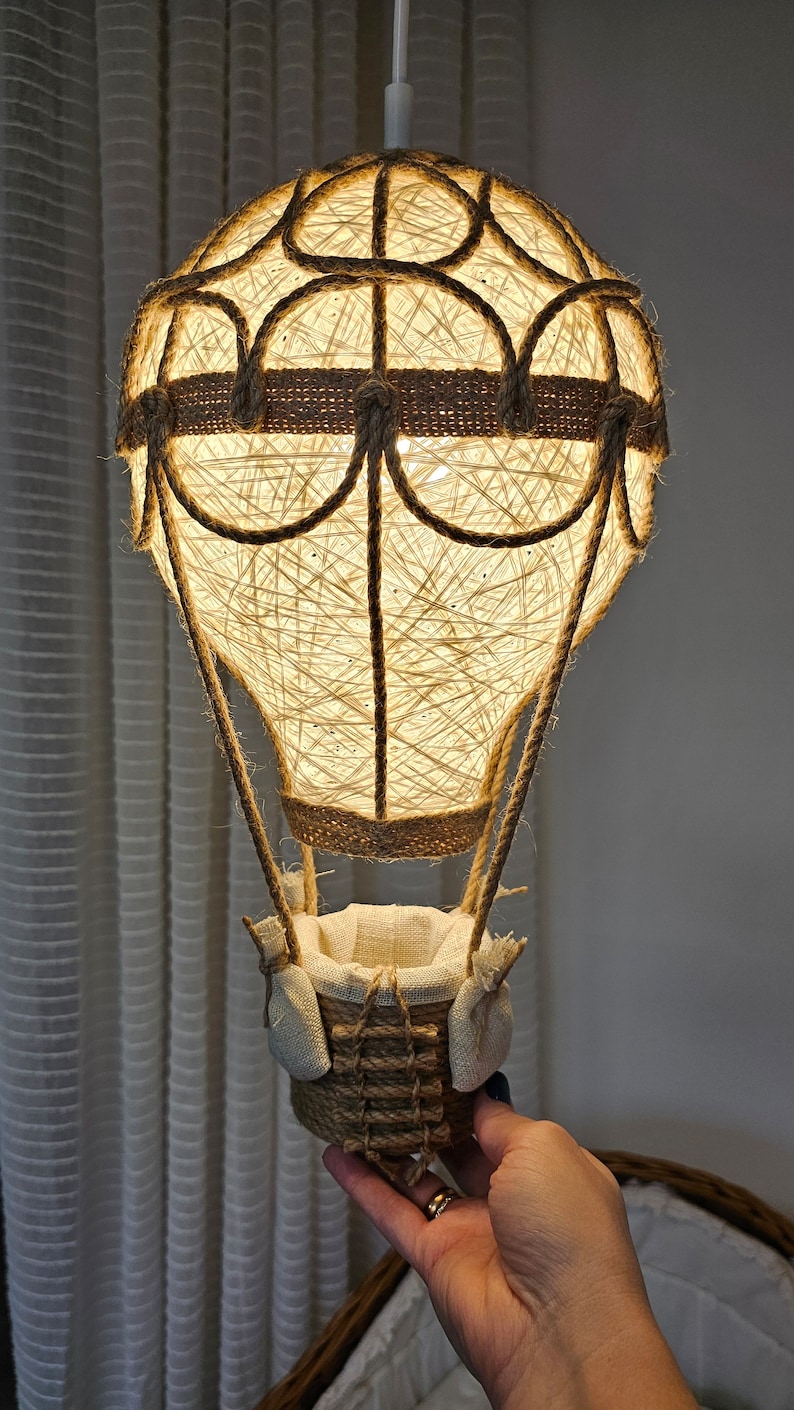 Hot Air Balloon Lamp, Hot Air Balloon Kids Room Light, Air Balloon Nursery , Bulb light, LED Light, Air Balloon Lampshade, Baby Nightlight image 10