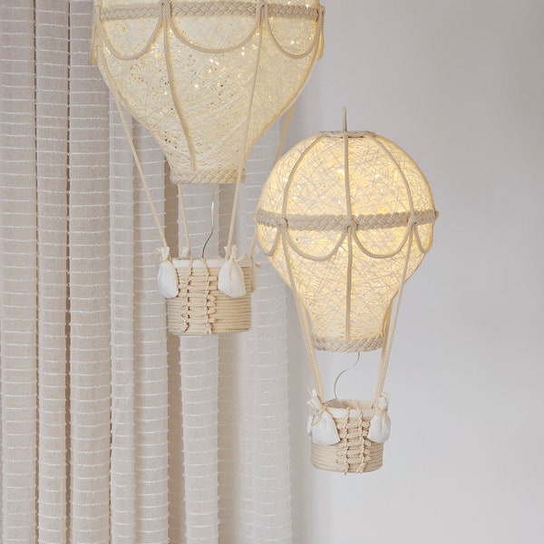 Baby night light, Beige hot air balloon, Set in two size