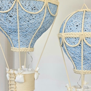 Baby night light, Blue hot air balloon, Set in two size image 6