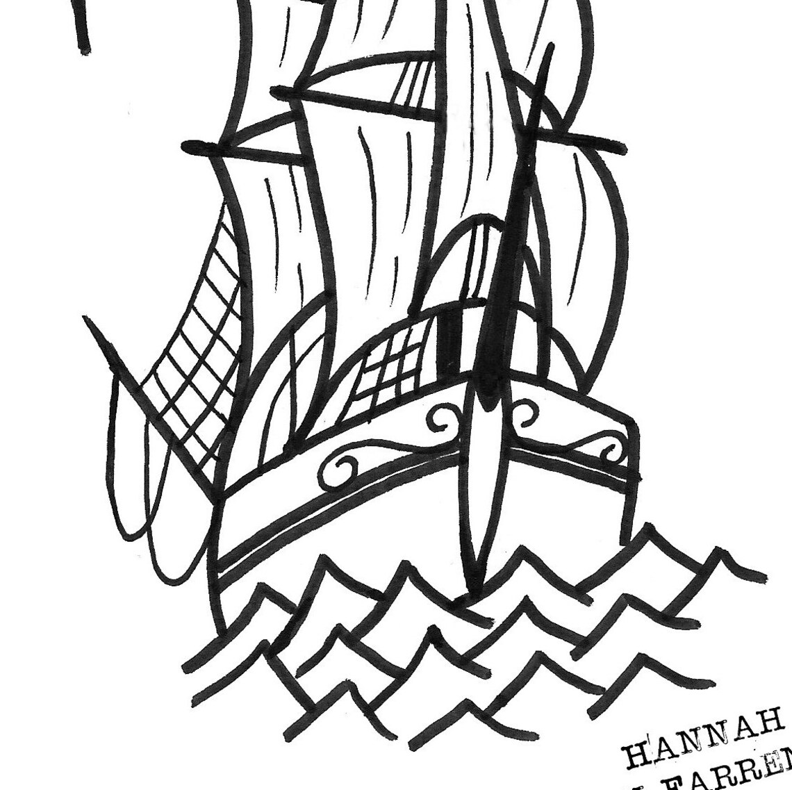 Ship Tattoo Poster Traditional Ship Tattoo Print | Etsy