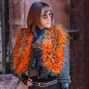 Orange Faux Fur Vest Etsy Ireland