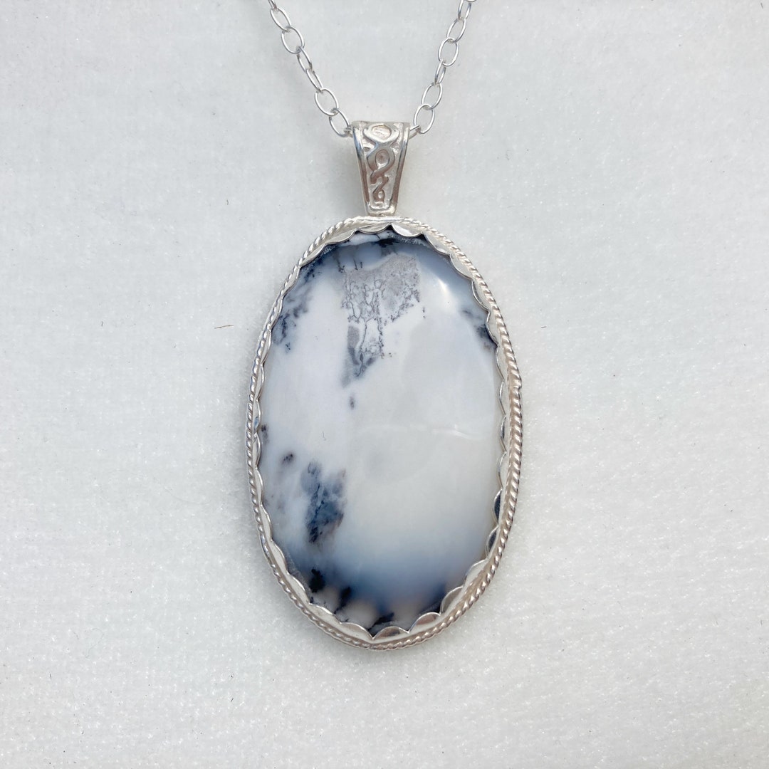 Dendritic Opal and Black Onyx Pendant main image 0