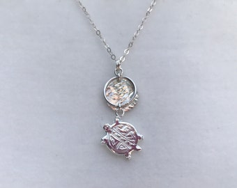 Silver turtle necklace